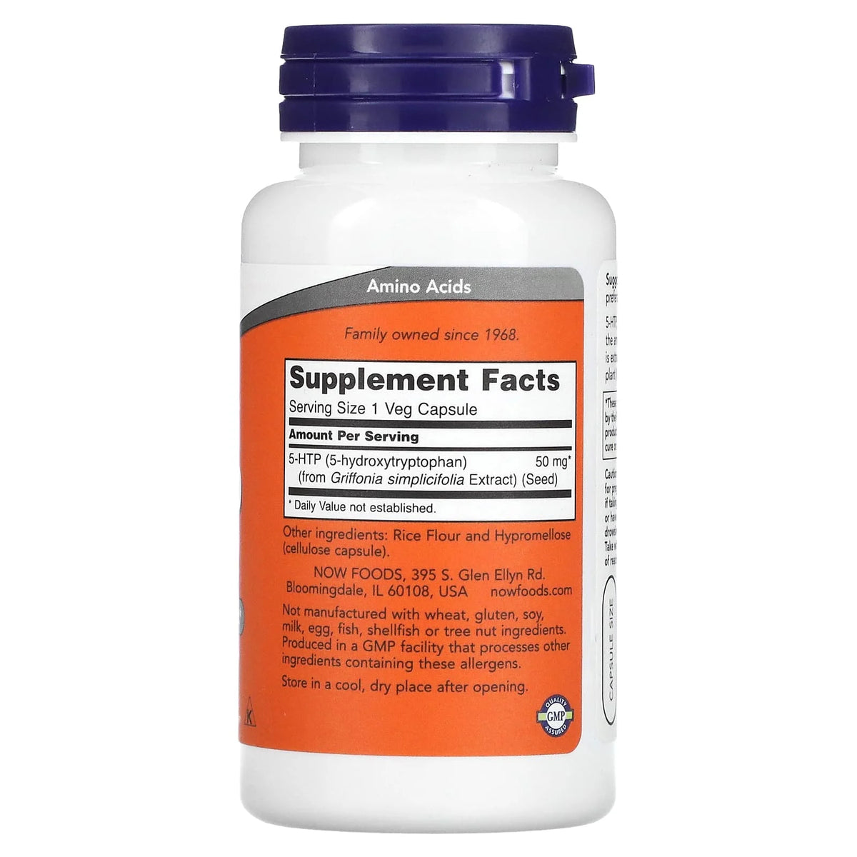 5-HTP, (Precursor Serotonina) , 50 mg ,Now Foods, 90 capsule
