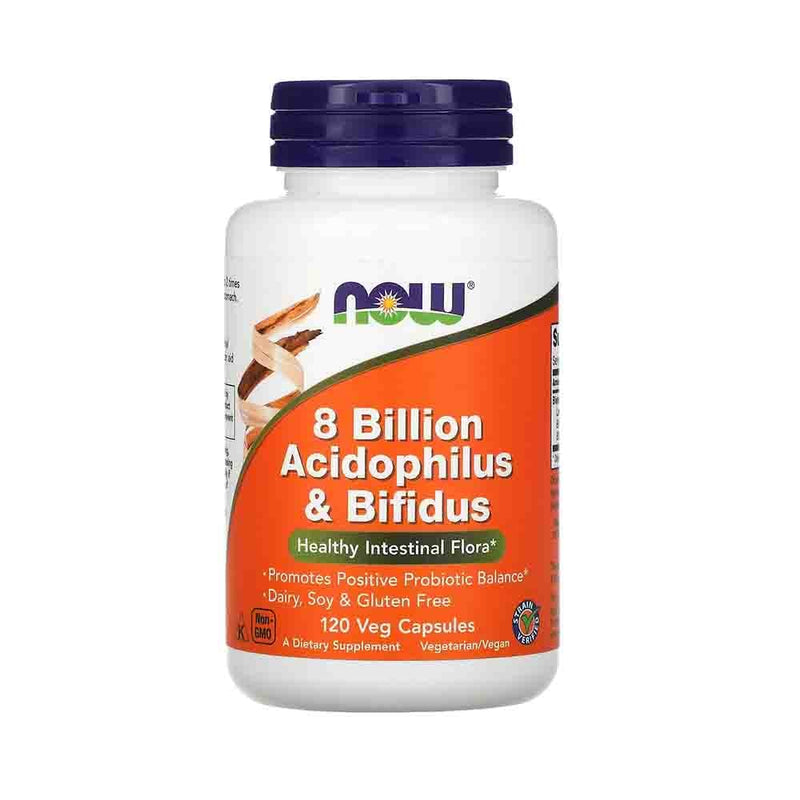 Încărcați imaginea în vizualizatorul Galerie, 8 Billion Acidophilus & Bifidus, Now Foods, 60 capsule