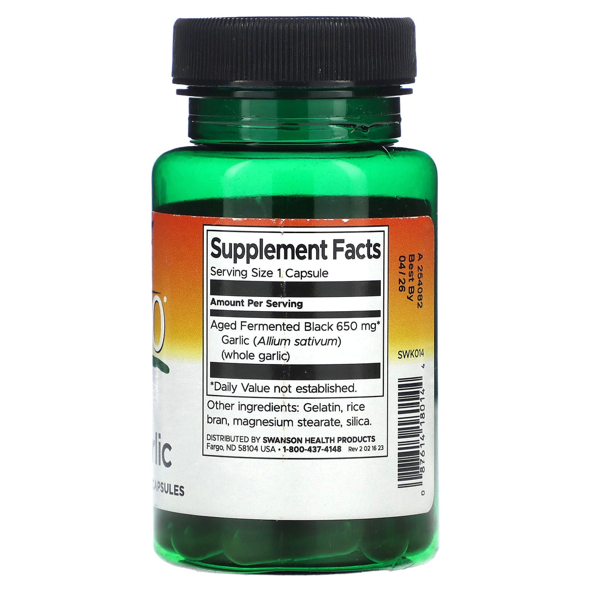Aged Black Garlic (Usturoi Negru Maturat), Swanson, 30 capsule SWK014
