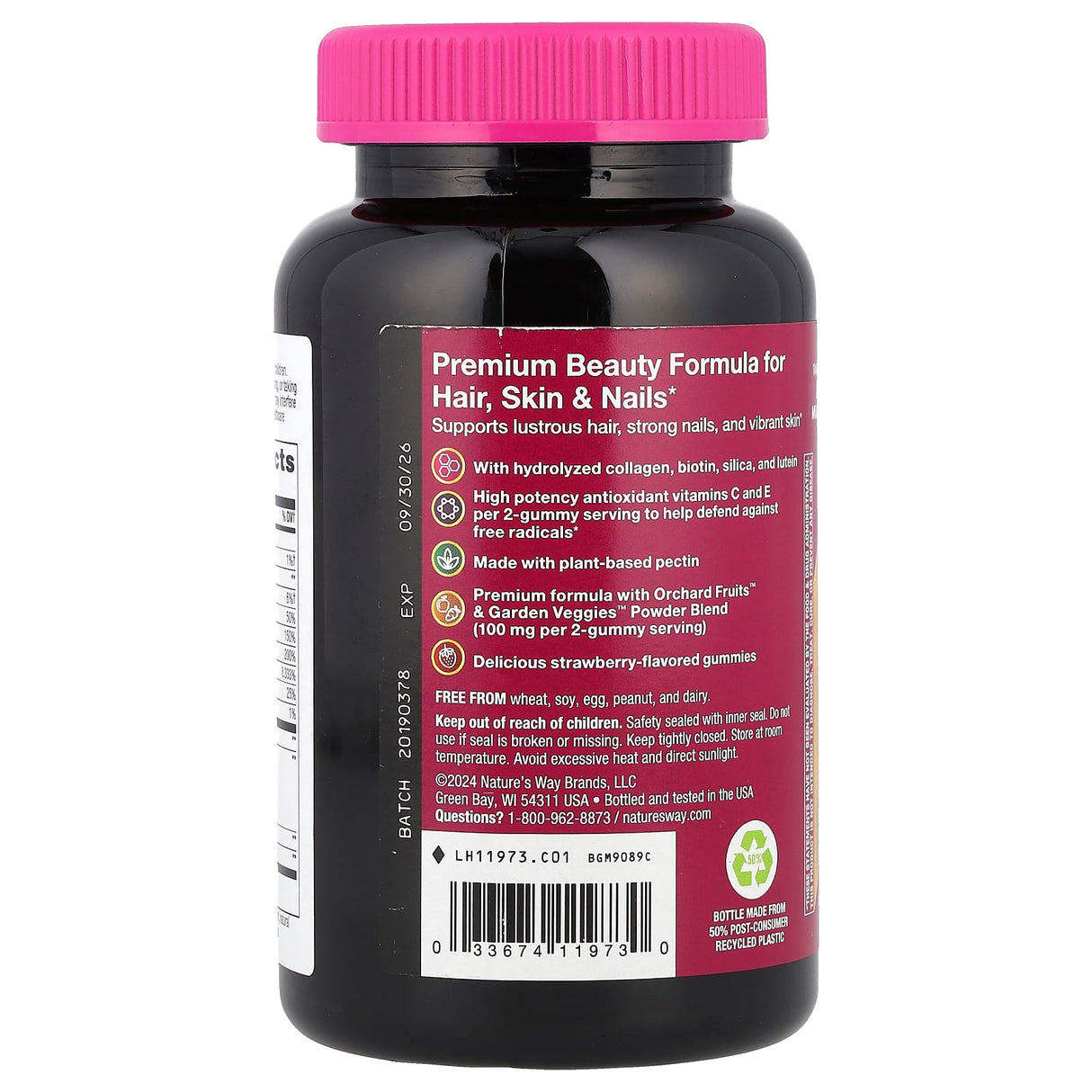 Alive! Hair, Skin & Nails Premium Gummy, Nature's Way, 60 Gummies