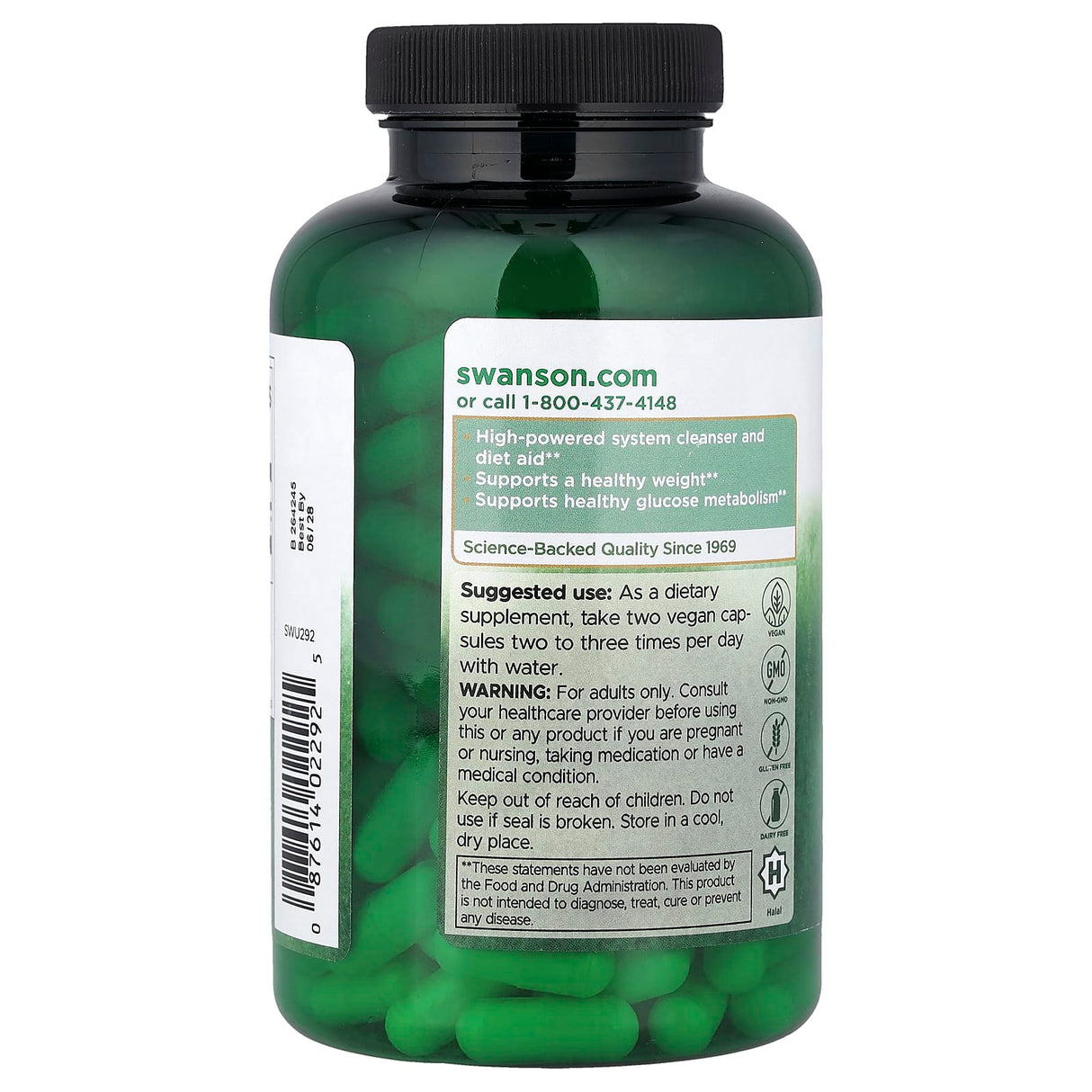 Apple Cider Vinegar (Otet Cidru de Mere), 625 mg, Swanson, 180 capsule SWU292