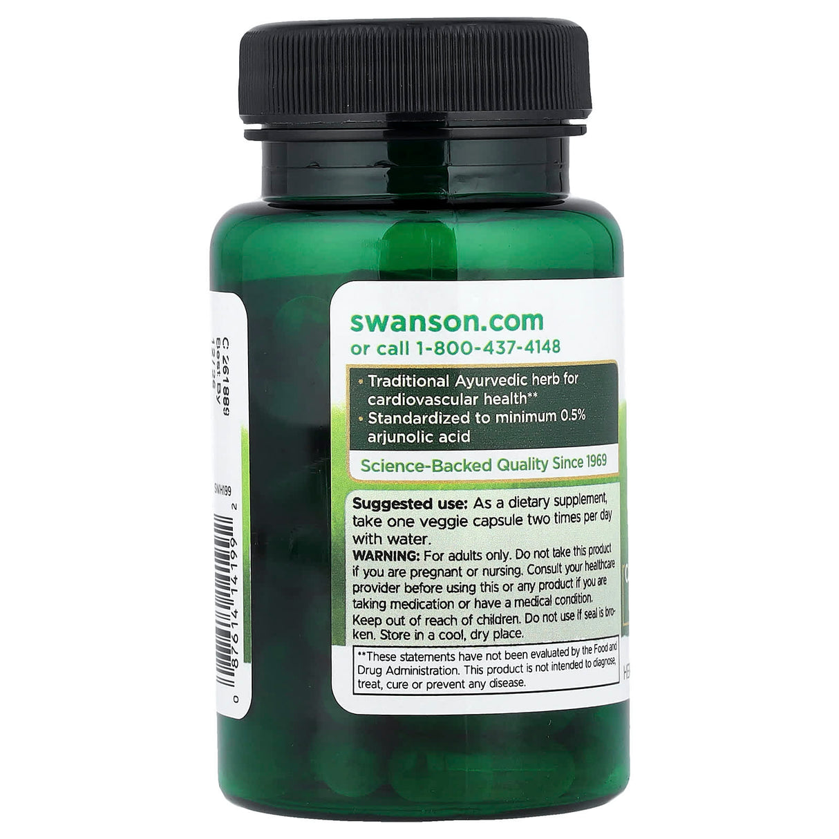 Arjuna Bark Extract, 500mg, Swanson, 60 capsule SWH199