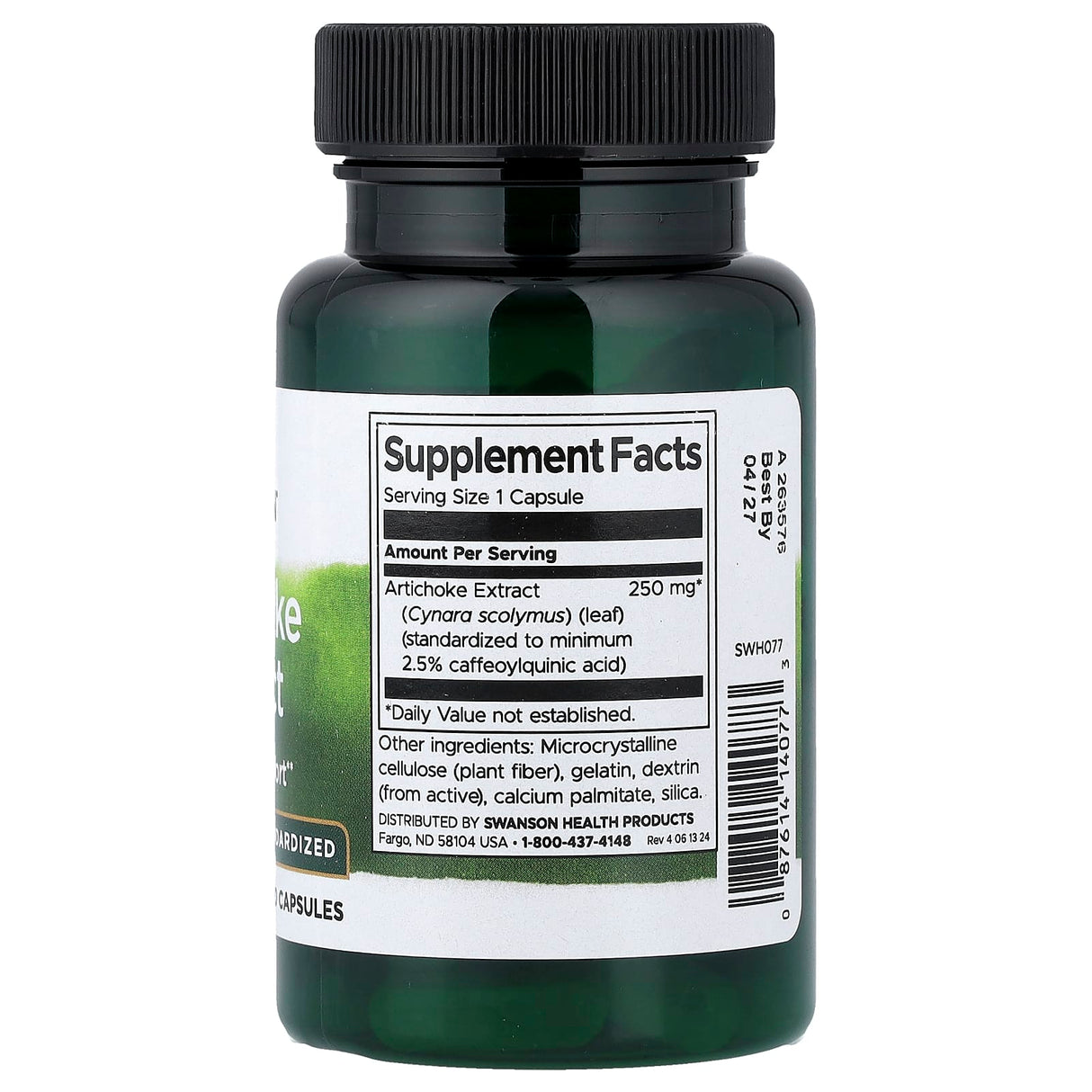 Artichoke Extract, (Anghinare) 250 mg, Swanson, 60 capsule SWH077