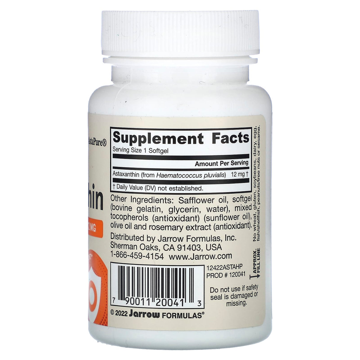 Astaxanthin, 12 mg, Jarrow Formulas, 30 softgels