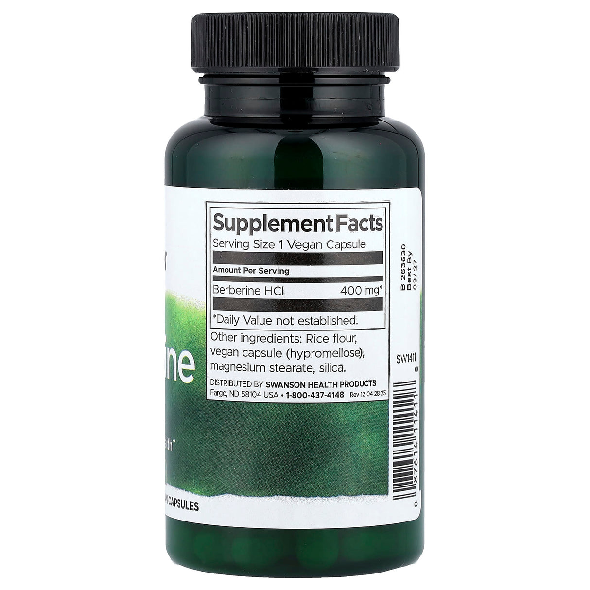 Berberine, 400mg, Swanson, 60 capsule SW1411