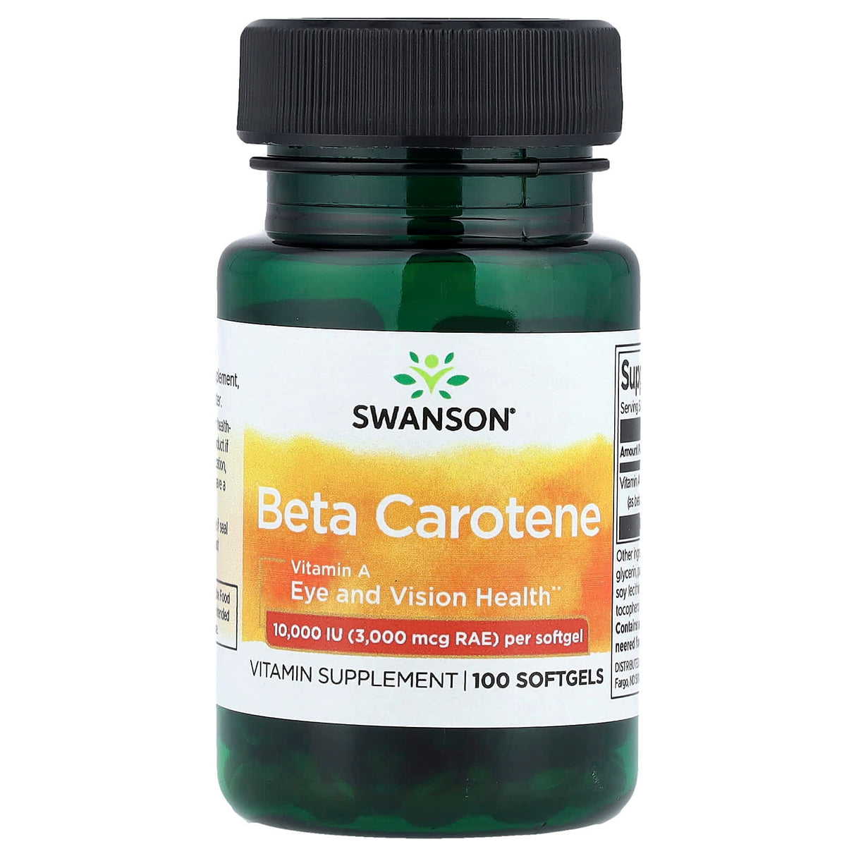 Beta Carotene (Vitamin A) 10.000 IU, Swanson, 100 softgels SW009