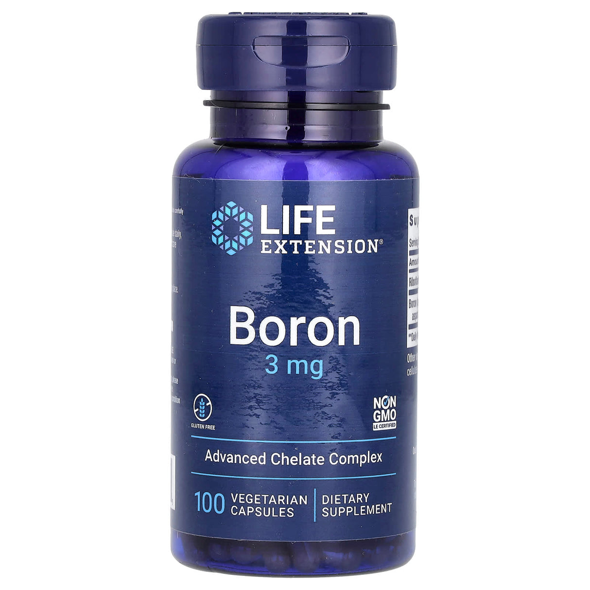 Boron, 3 mg, cu Vitamina B2, Life Extension, 100 capsule