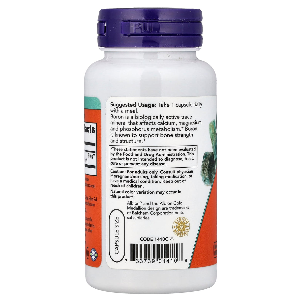 Boron (Bor) Mineral, 3 mg, Now Foods, 100 capsule