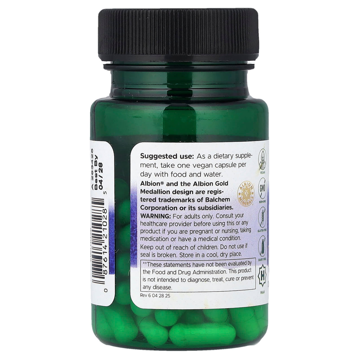 Boron from Albion Boroganic Glycine, 6 mg, Swanson, 60 capsule SWU1028