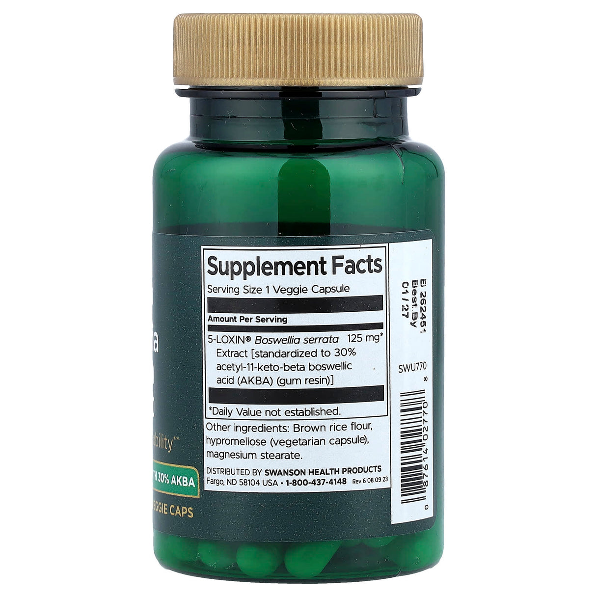 Boswellia Serrata Extract, 125 mg, Swanson, 60 capsule SWU770