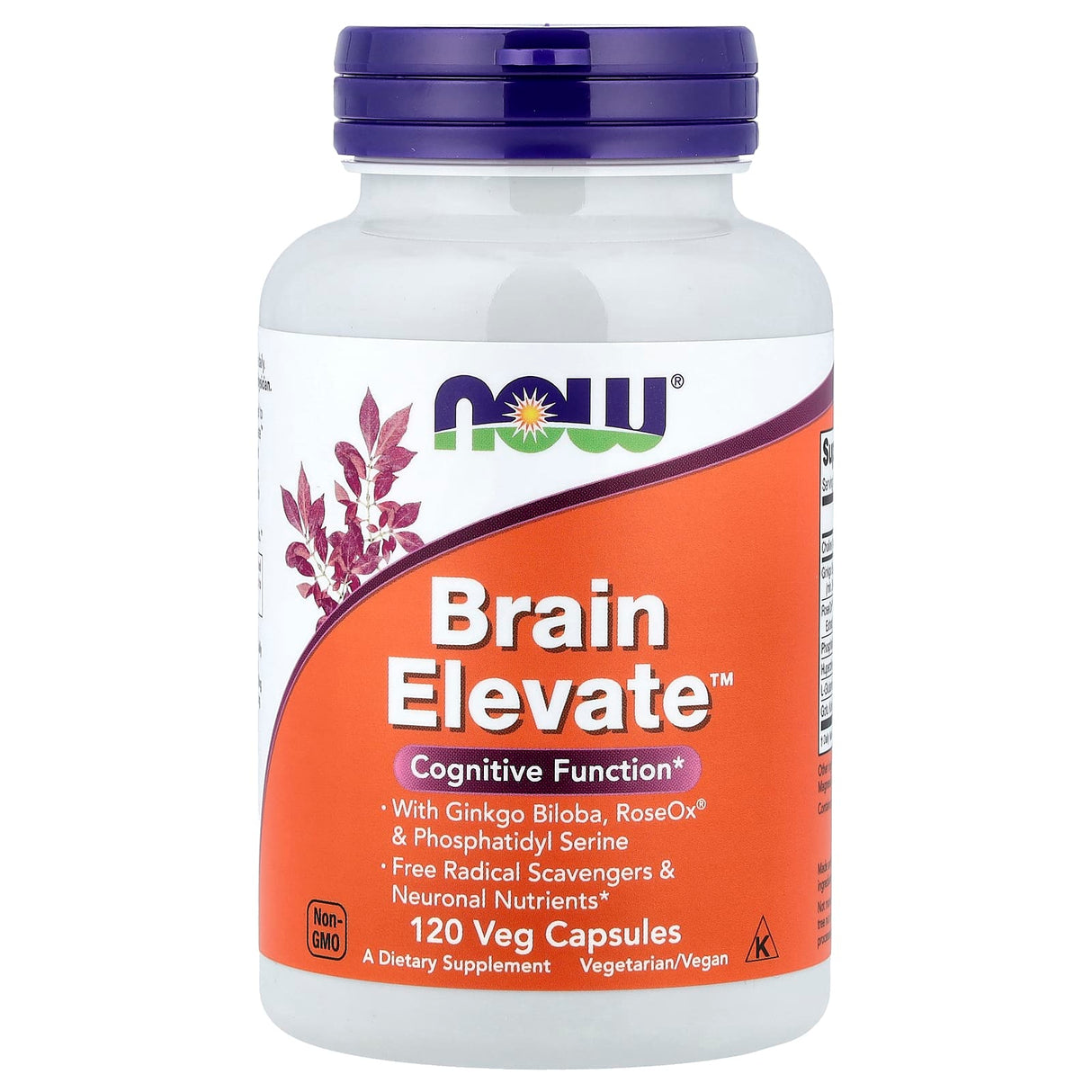 Brain Elevate, Cognitive Function, Now Foods, 120 capsule