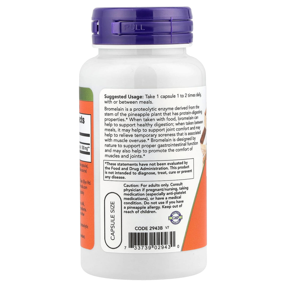 Bromelain (Enzima), 500mg, Now Foods, 60 capsule