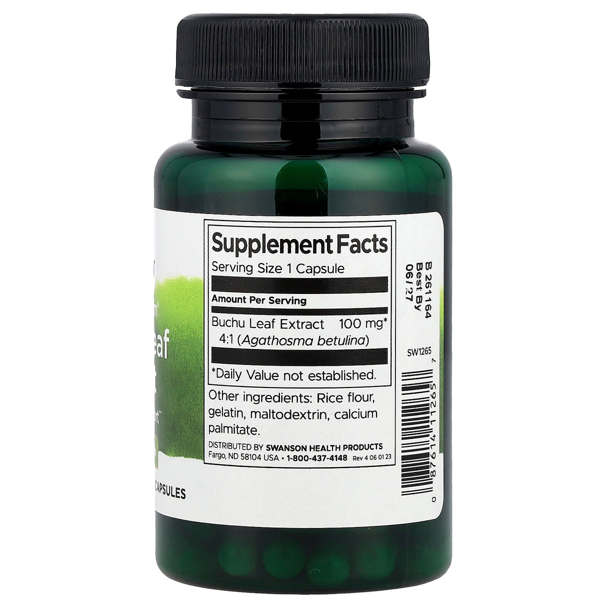 Buchu Leaf Extract (Bucco), 100 mg, Swanson, 60 capsule SW1265