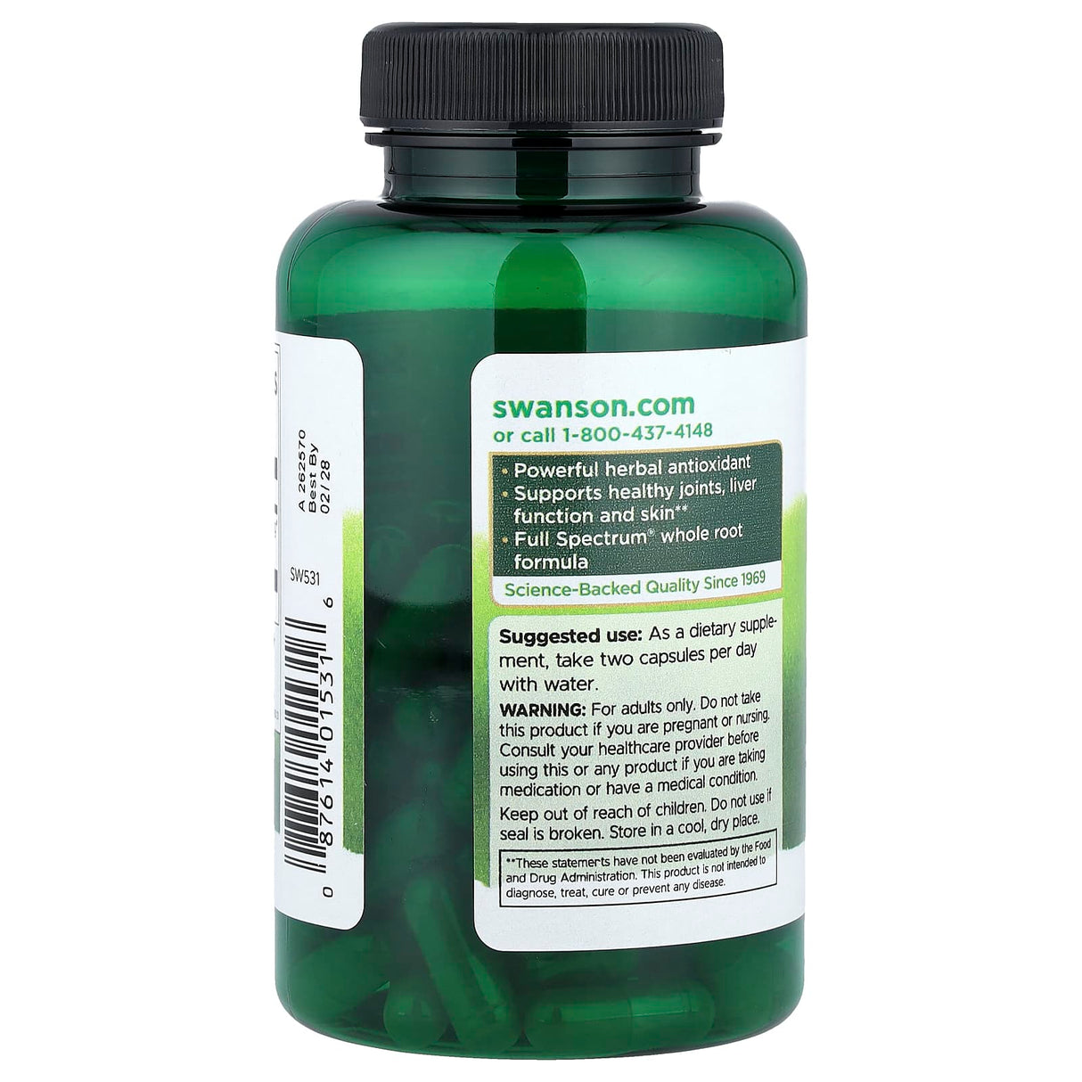 Burdock Root (Radacina Brusture), 460 mg, Swanson, 100 capsule SW531