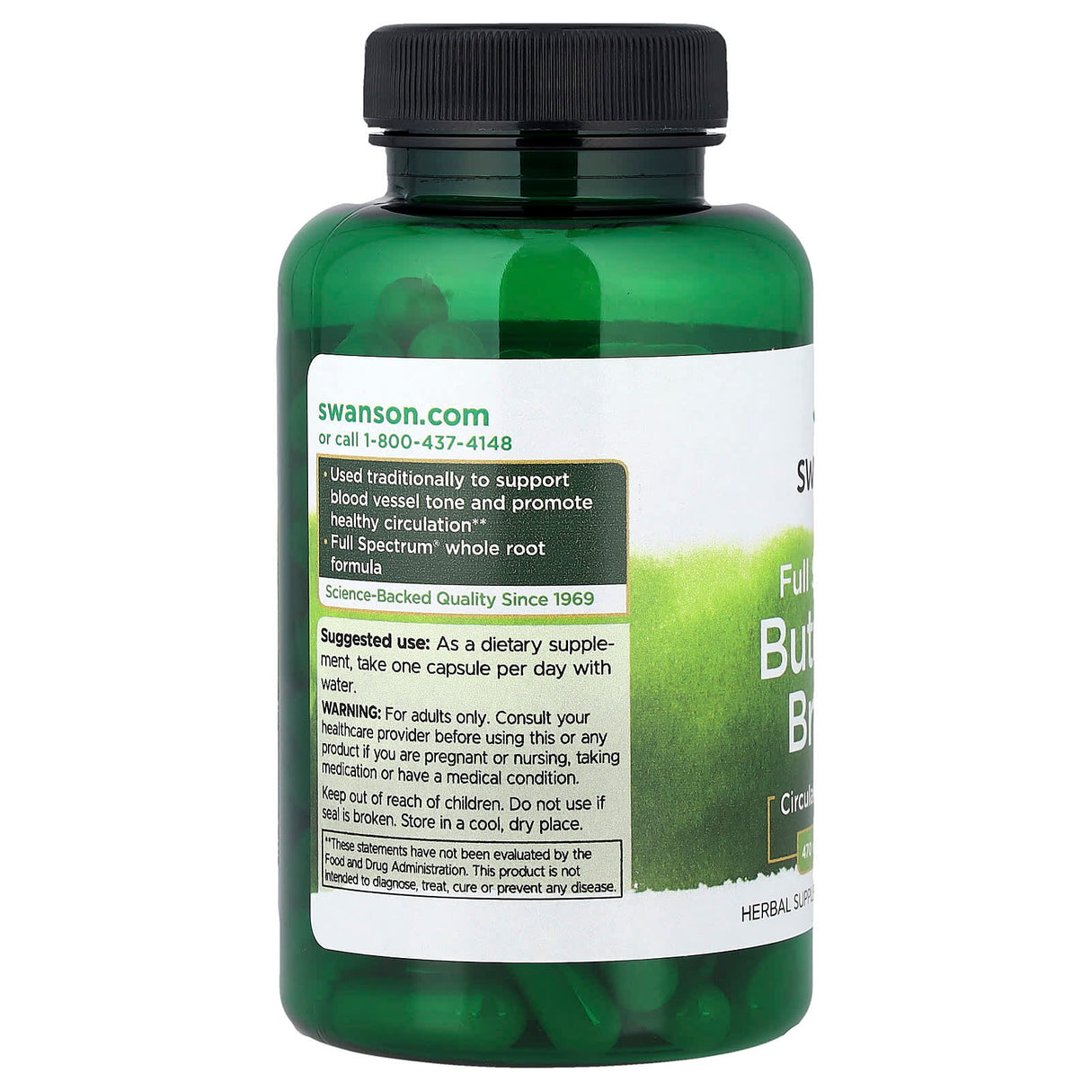 Butcher's Broom (Ghimpe Pădureț), 470 mg, Swanson, 100 capsule SW415