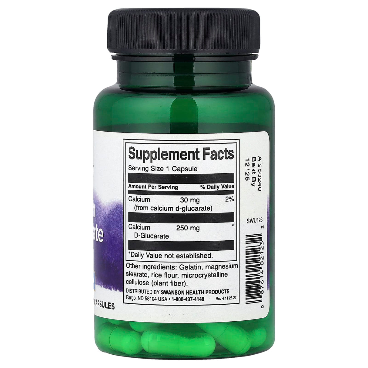 Calcium D-Glucarate, 250 mg, Swanson, 60 capsule SWU123