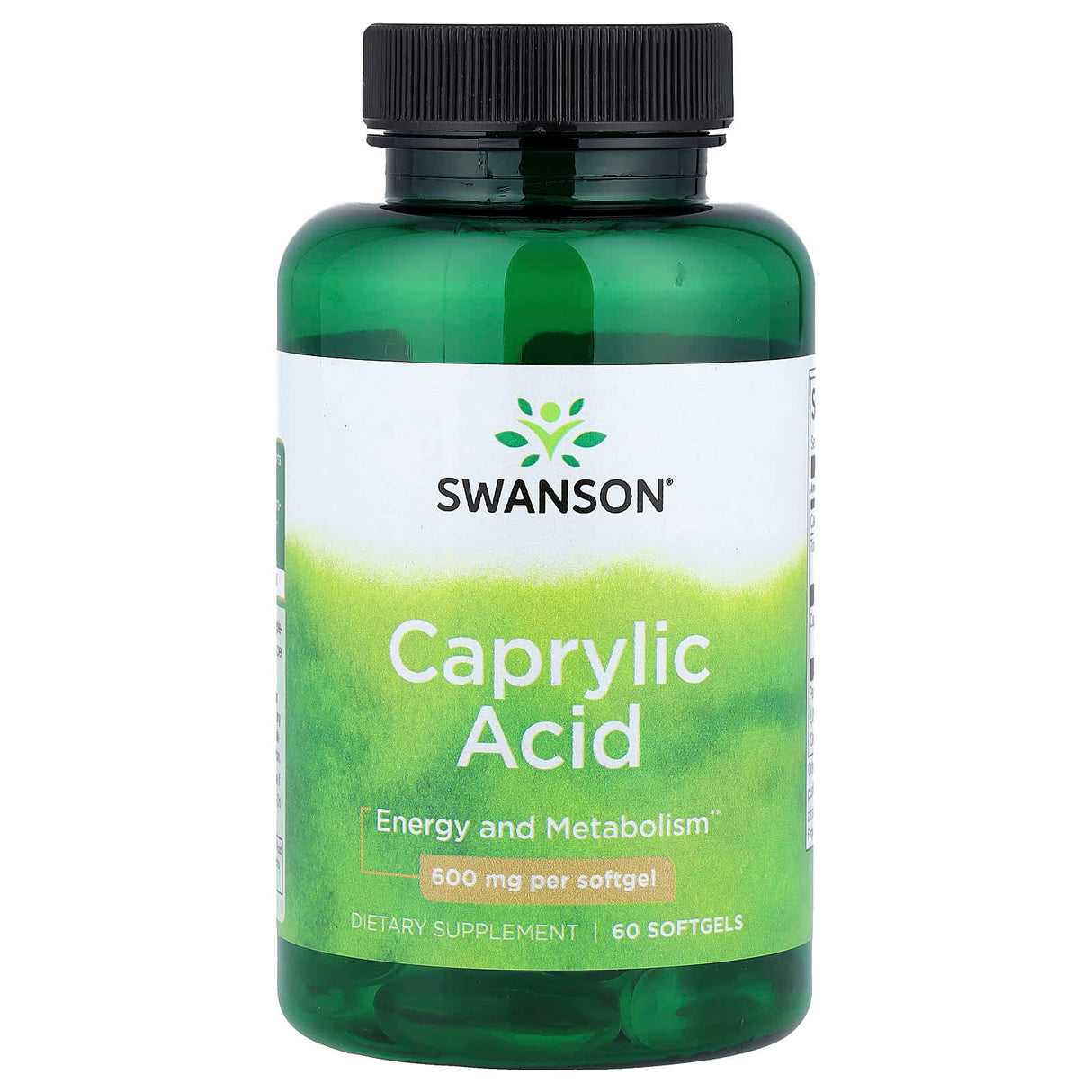 Caprylic Acid, 600mg, Swanson, 60 softgels SWU096