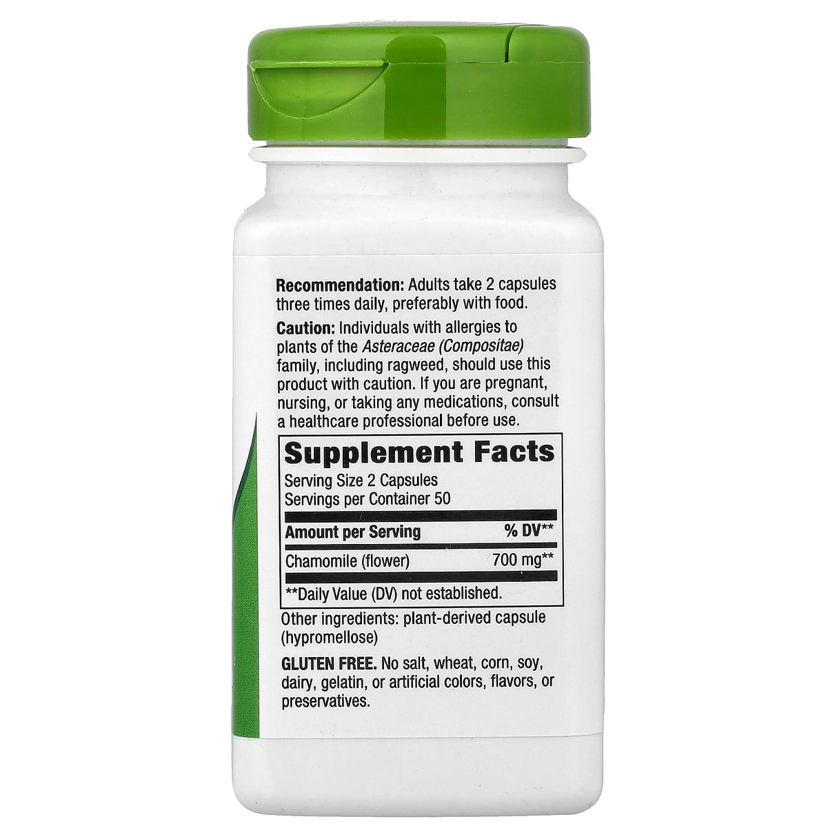 Chamomile Flower (Mușețel), 700 mg, Nature's Way, 100 Capsule