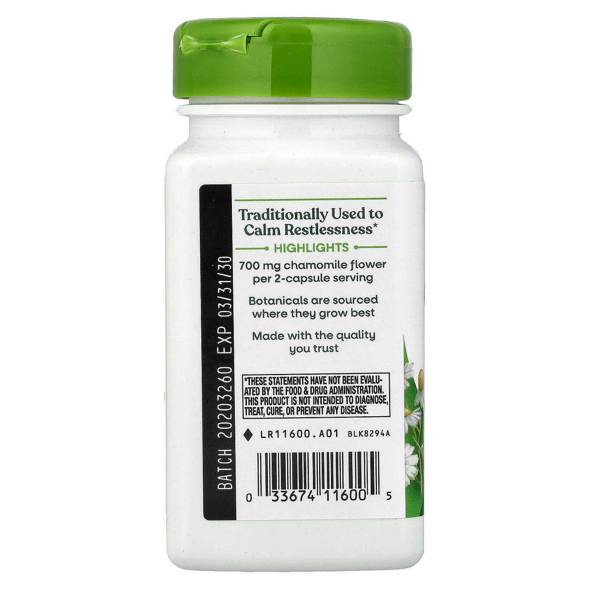 Chamomile Flower (Mușețel), 700 mg, Nature's Way, 100 Capsule