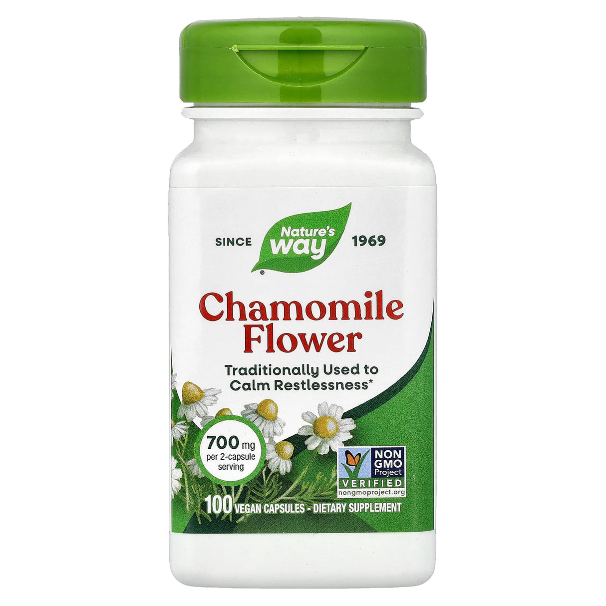 Chamomile Flower (Mușețel), 700 mg, Nature's Way, 100 Capsule