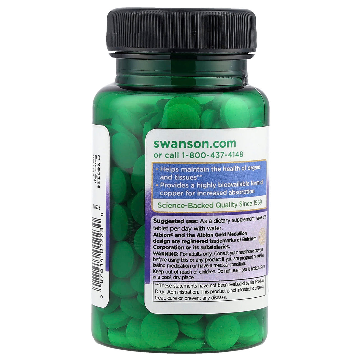 Chelated Copper (Cupru), 2mg, Swanson, 300 tablete SW223