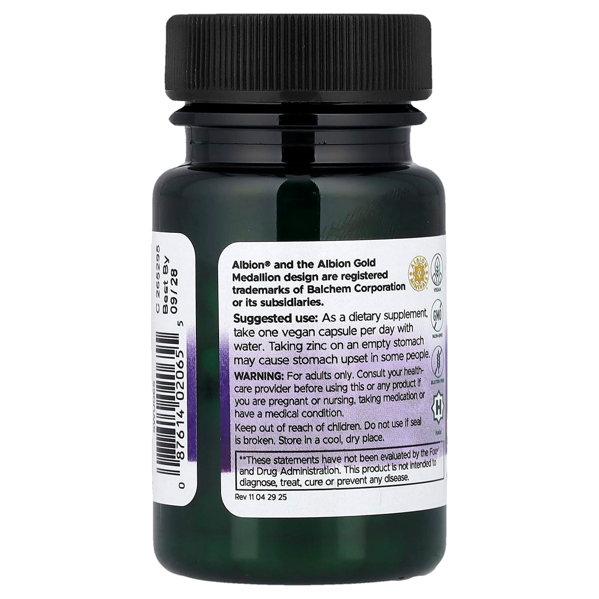 Chelated Zinc Glycinate, 30mg, Swanson, 90 capsule SWU065