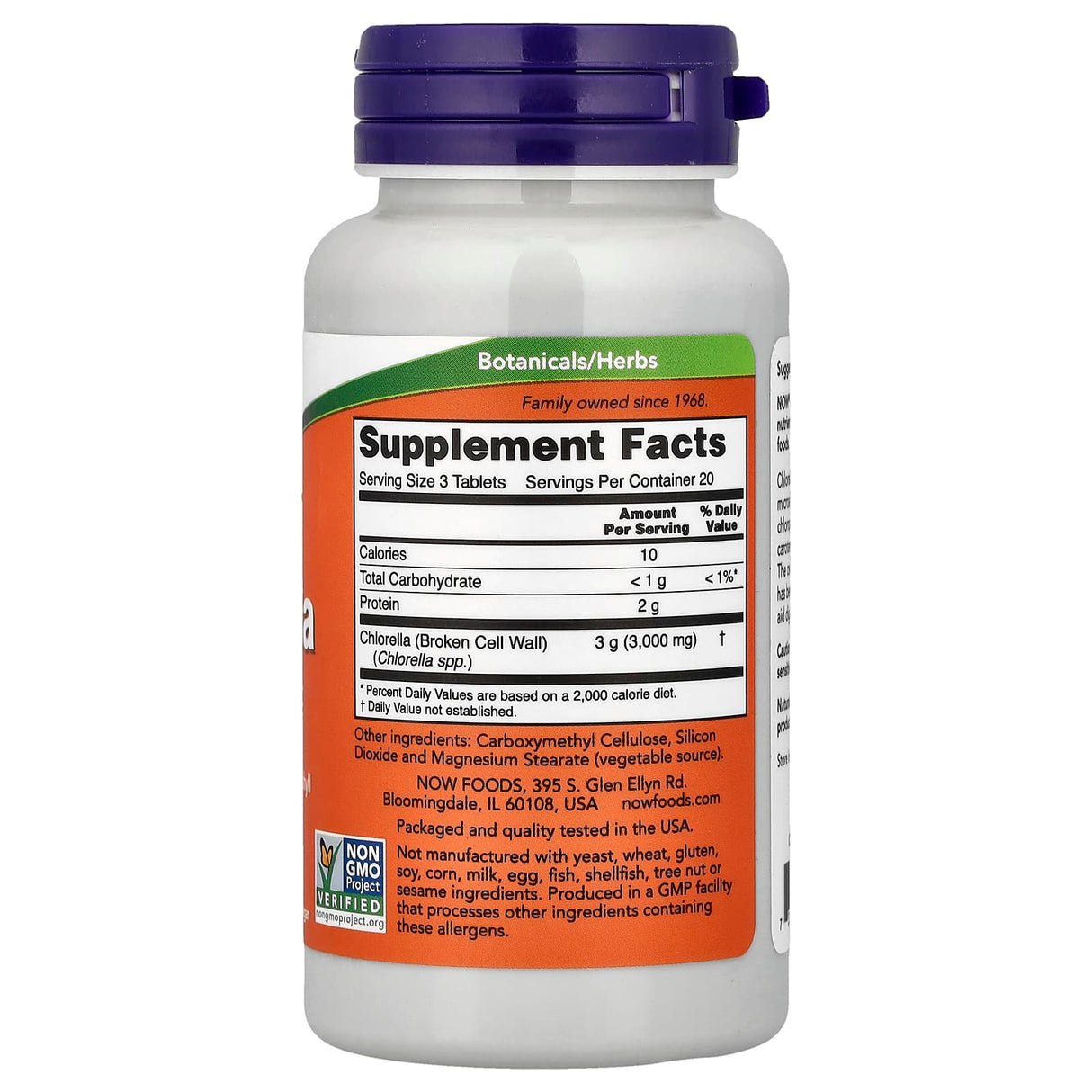 Chlorella 1000 mg, Now Foods, 60 tablete