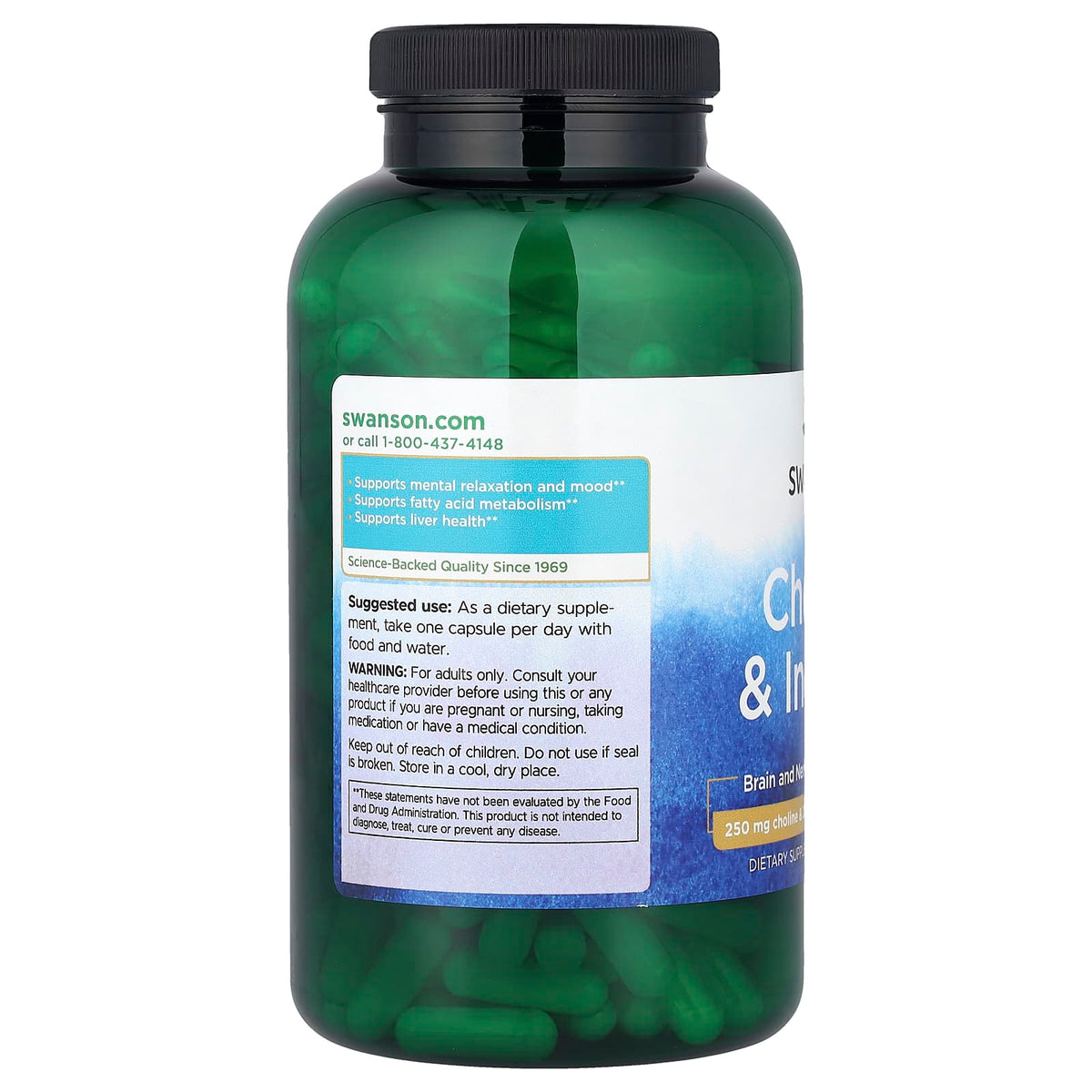 Choline & Inositol, 250mg, Swanson, 250 capsule SW039