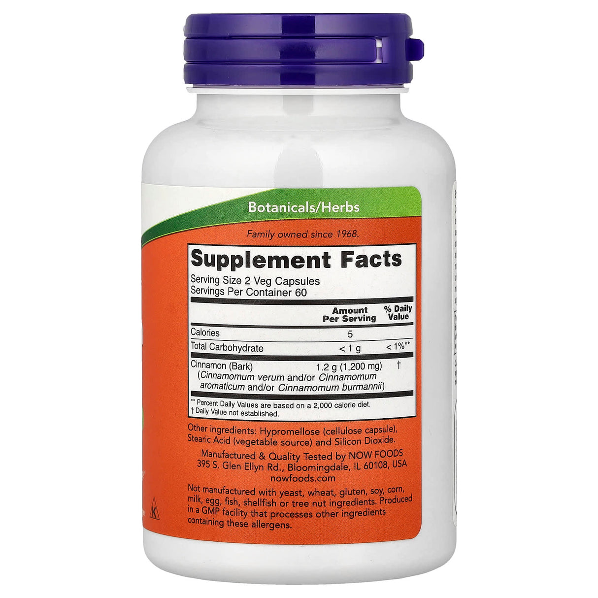 Cinnamon Bark, 600 mg, NOW Foods, 120 capsule