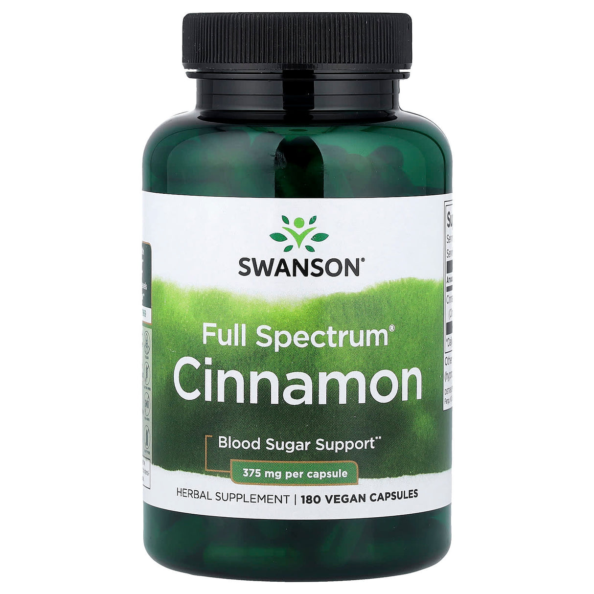 Cinnamon (Scortisoara), 375mg, Swanson, 180 capsule SW1025
