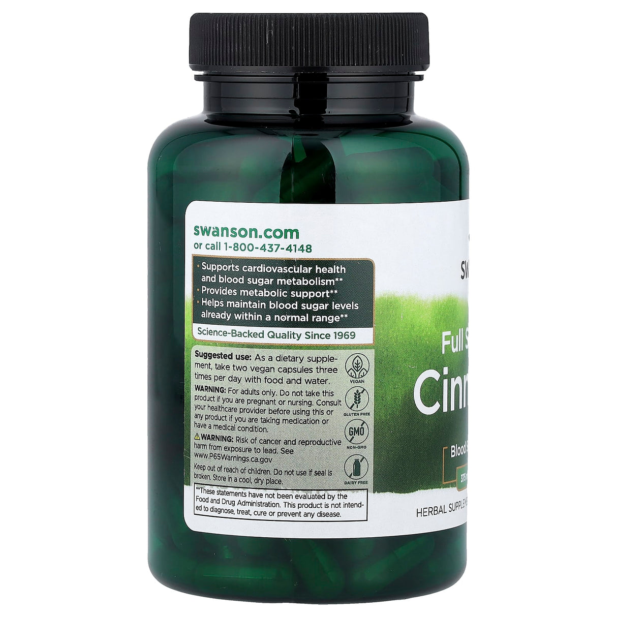 Cinnamon (Scortisoara), 375mg, Swanson, 180 capsule SW1025