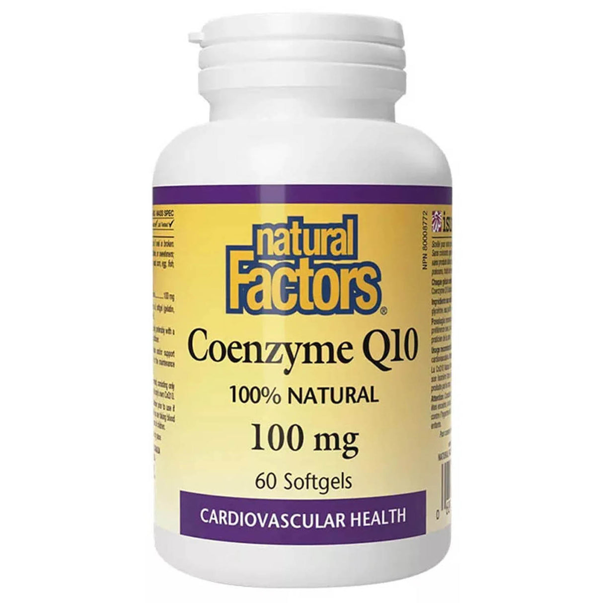 Coenzima Q10 (CoQ10), 100 mg, Natural Factors, 60 softgels