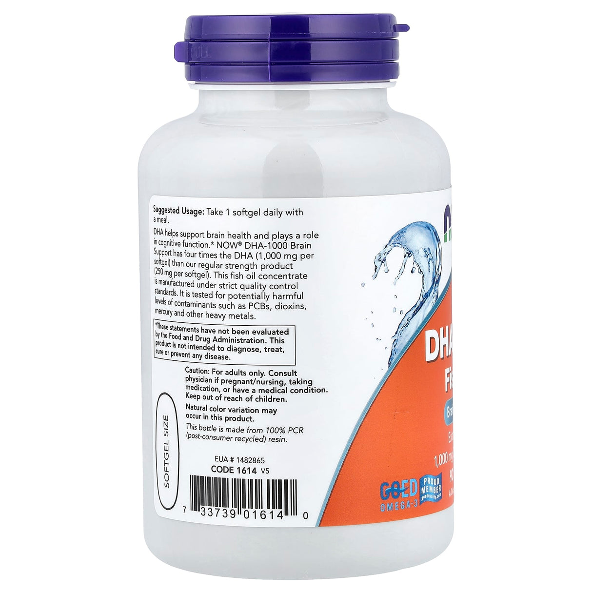 DHA-1000 Brain Support (Omega 3), Now Foods, 90 softgels