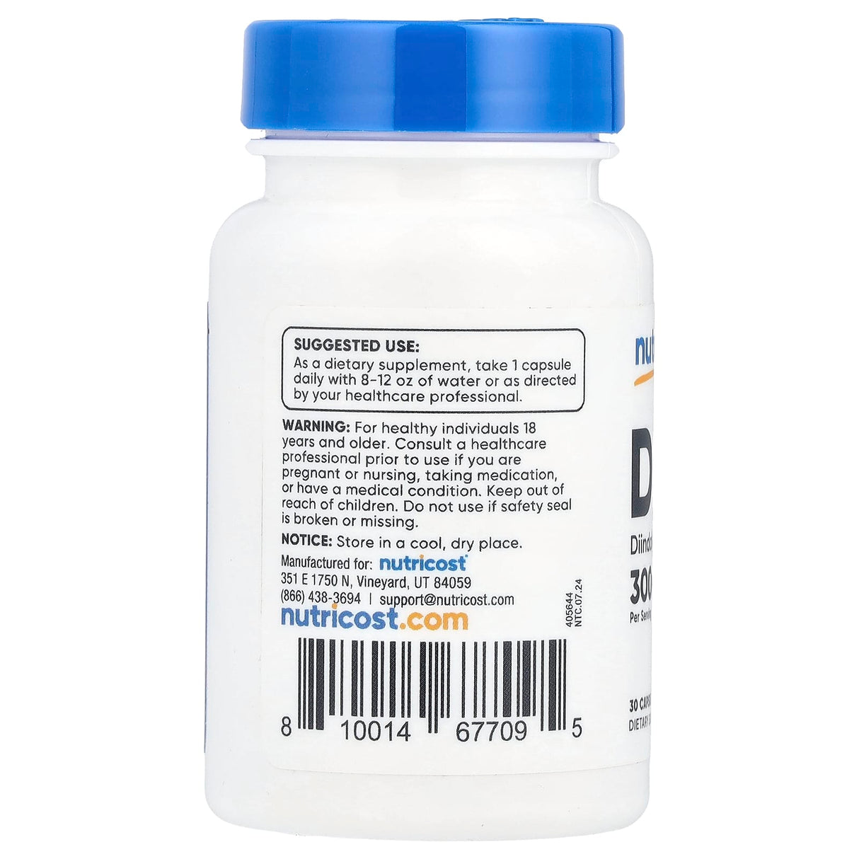 DIM 300 (Diindolylmethane), 300 mg, Nutricost, 30 Capsule