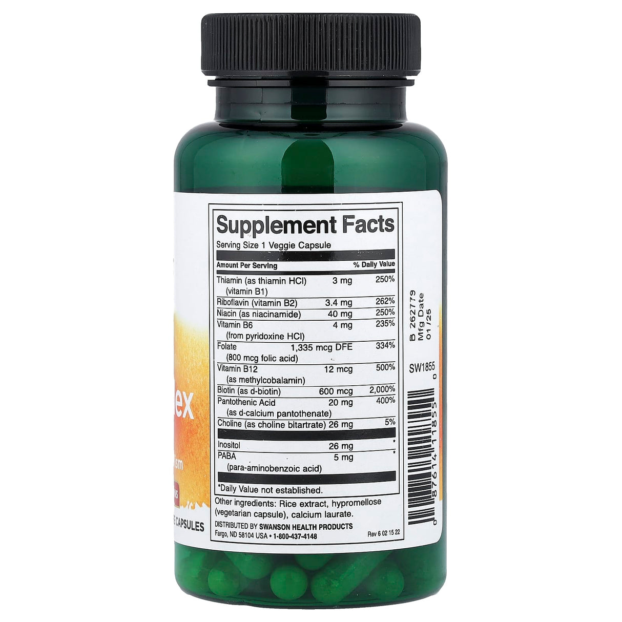 Daily B-Complex, Swanson, 100 capsule SW1855