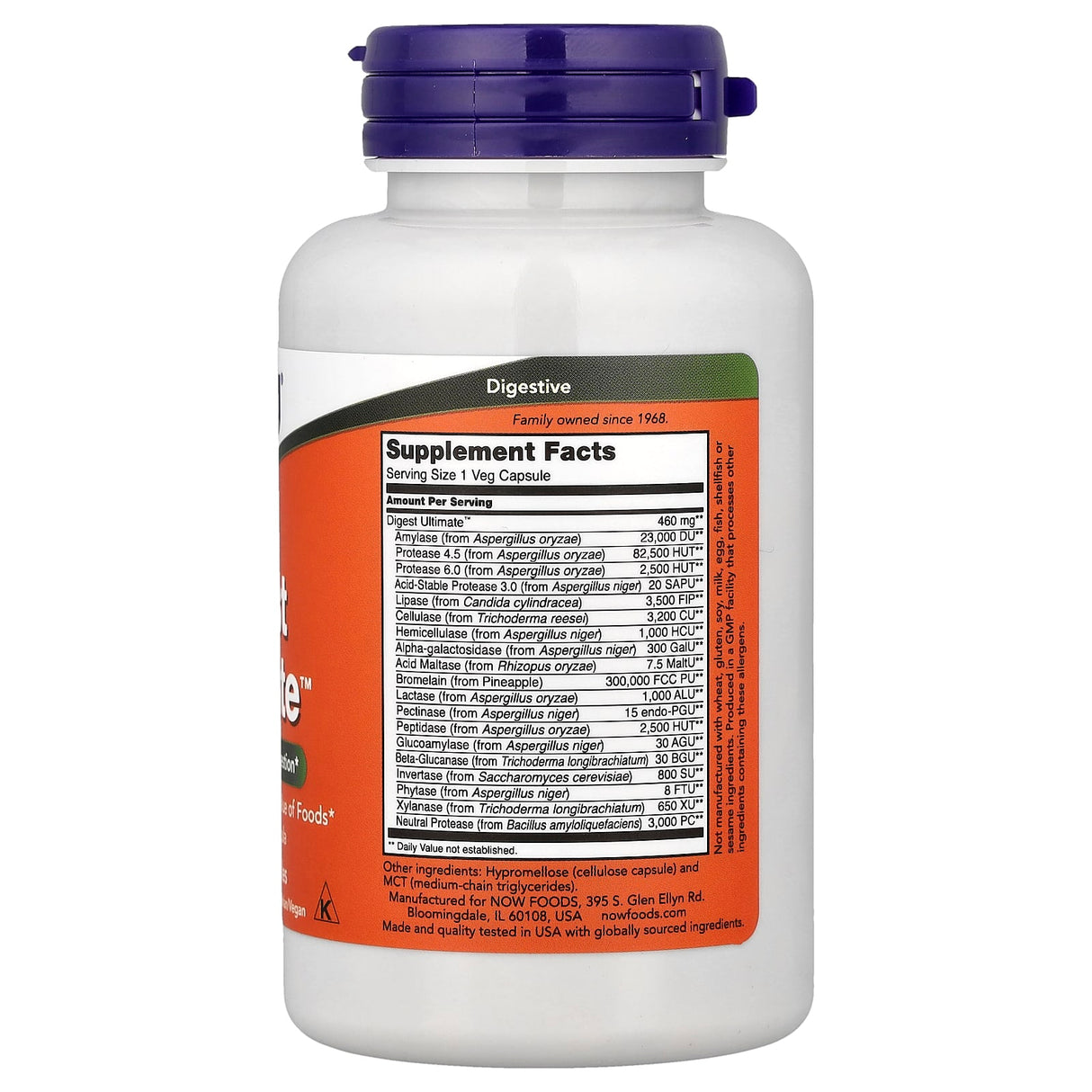 Digest Ultimate (Enzime cu Spectru Complet), Now Foods, 120 capsule