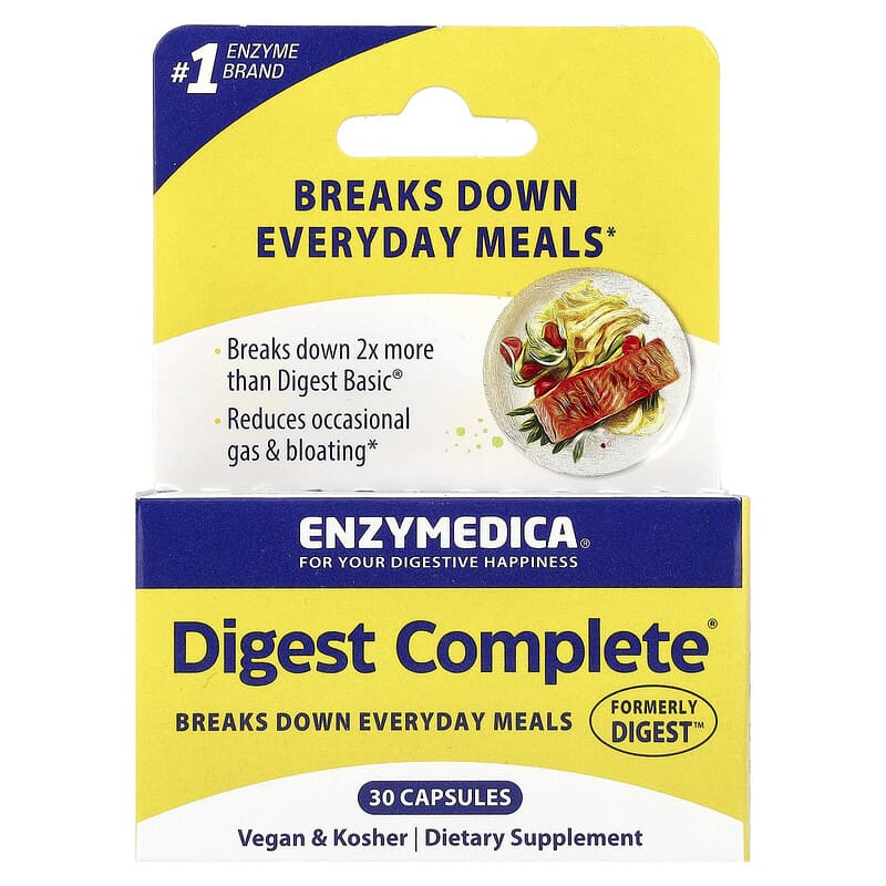 Digest, Complete Enzyme Formula, Enzymedica, 30 capsule