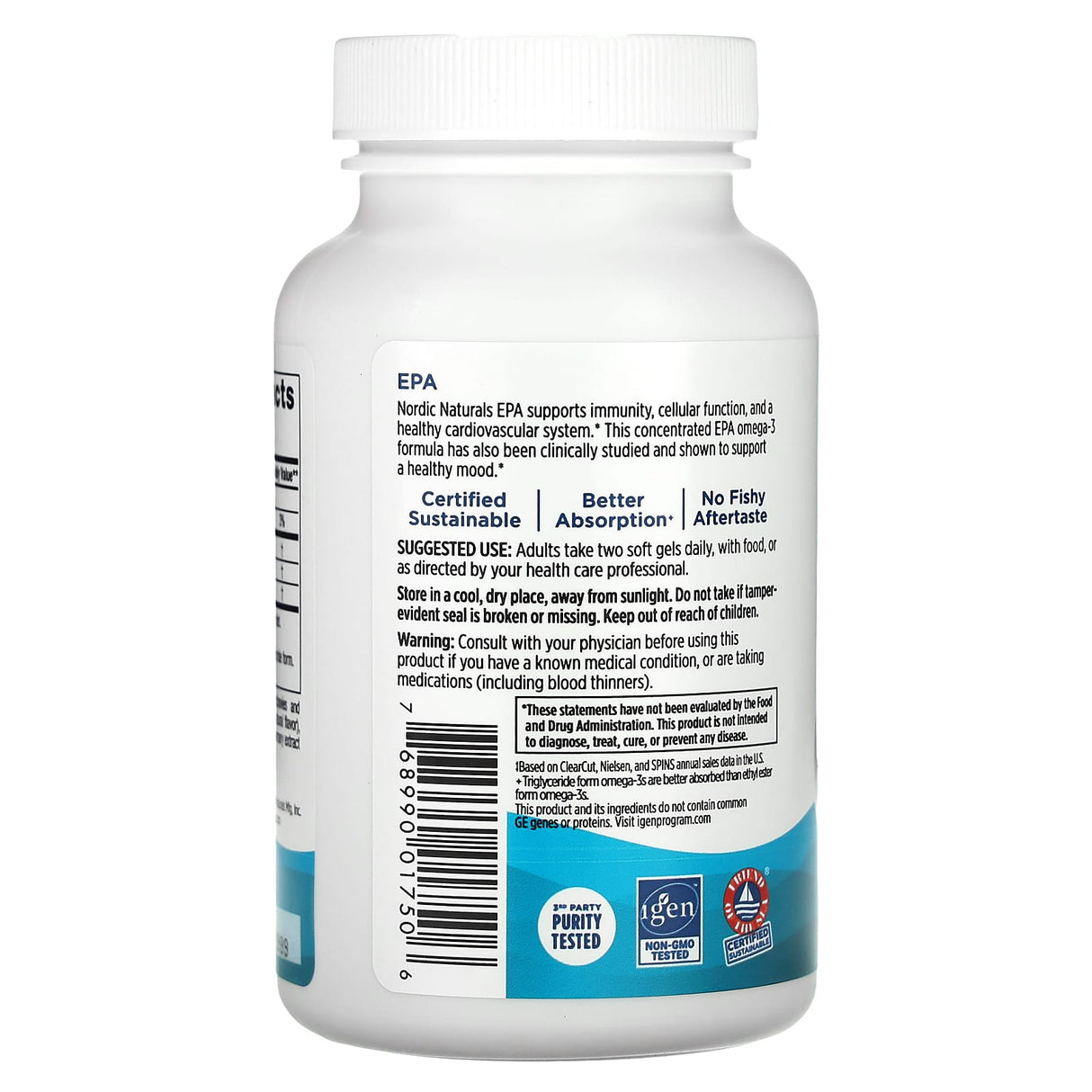 EPA Omega 3, Fish Oil, Nordic Naturals, 60 softgels