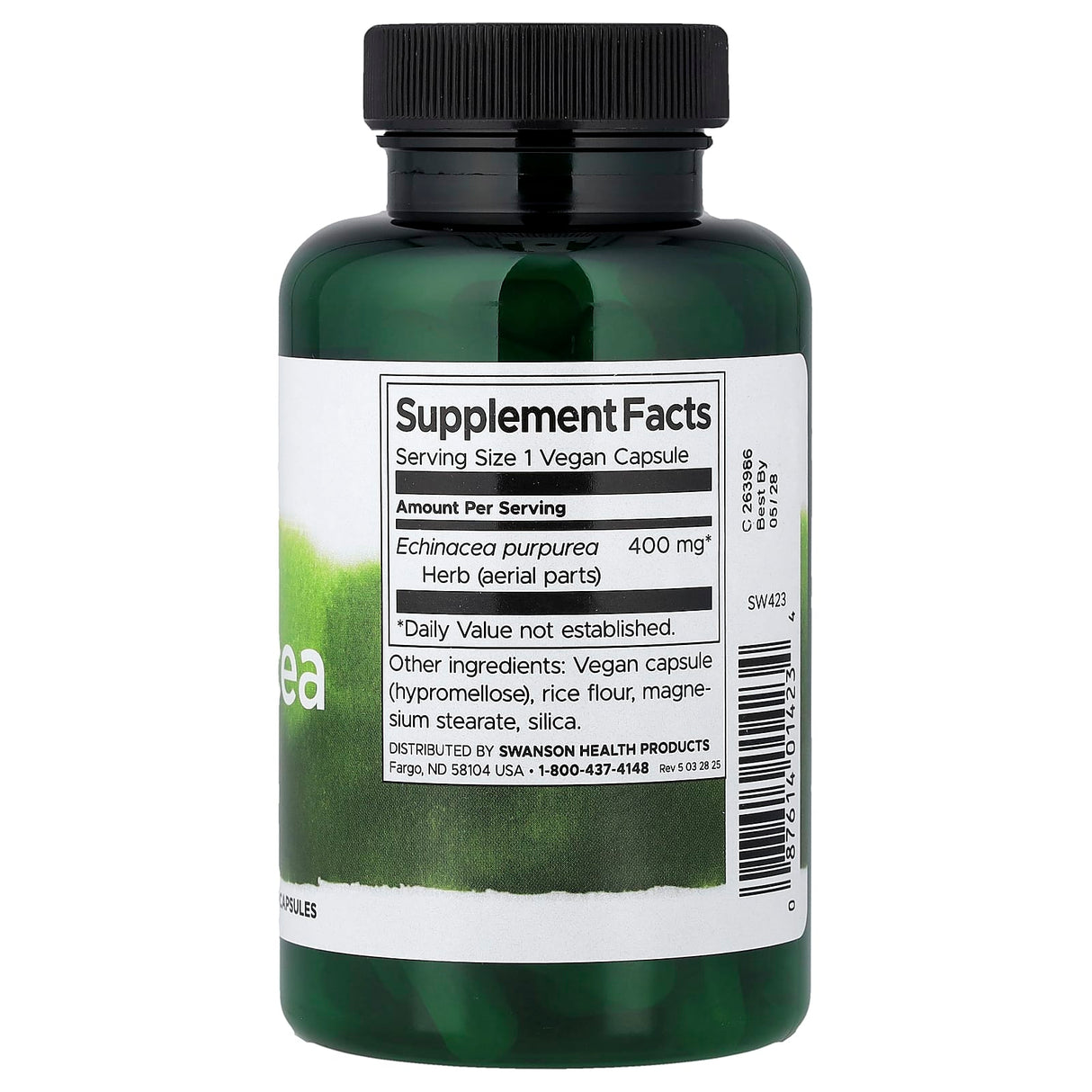 Echinacea, 400mg, Swanson, 100 capsule SW423