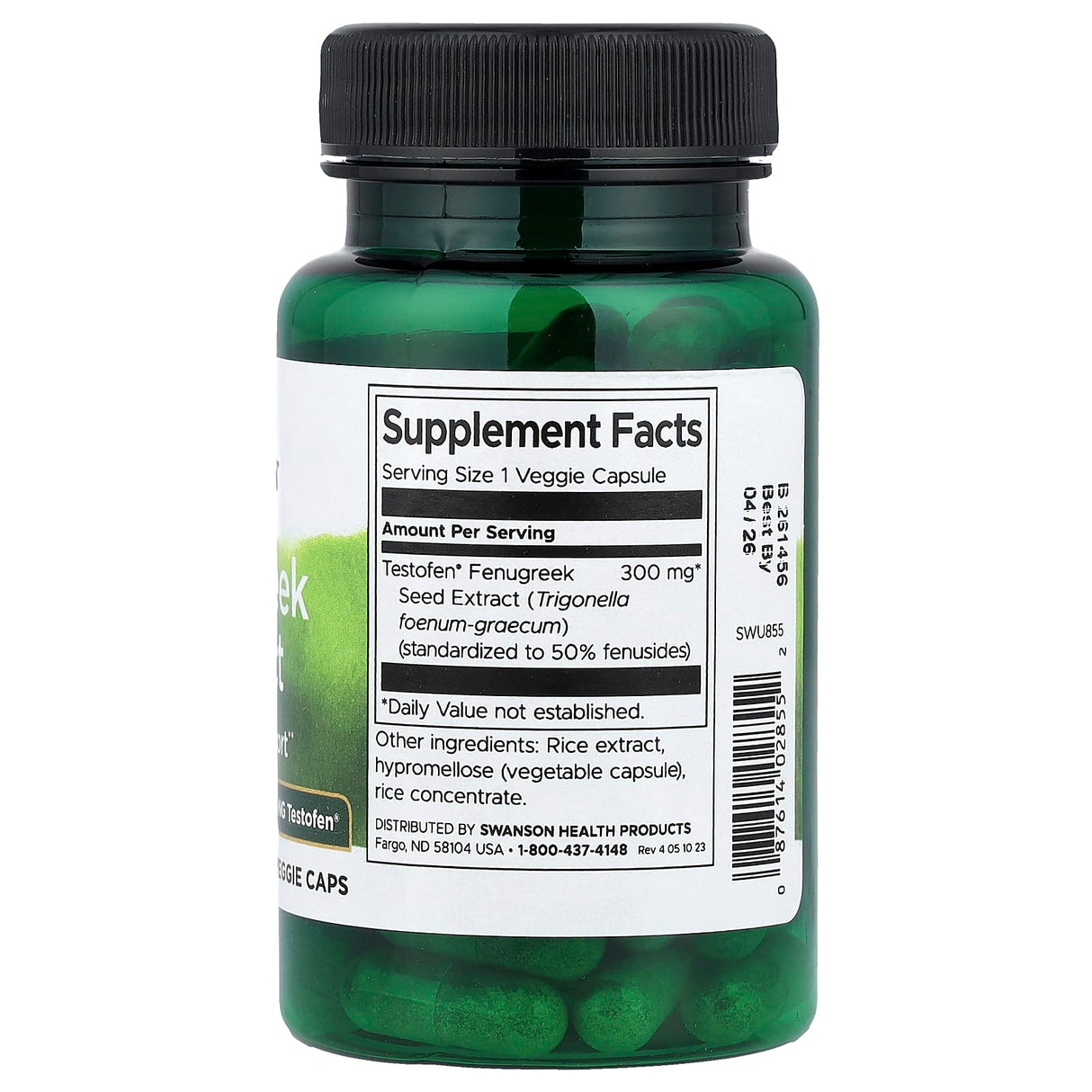 Fenugreek Extract, 300 mg, Swanson, 60 capsule SWU855
