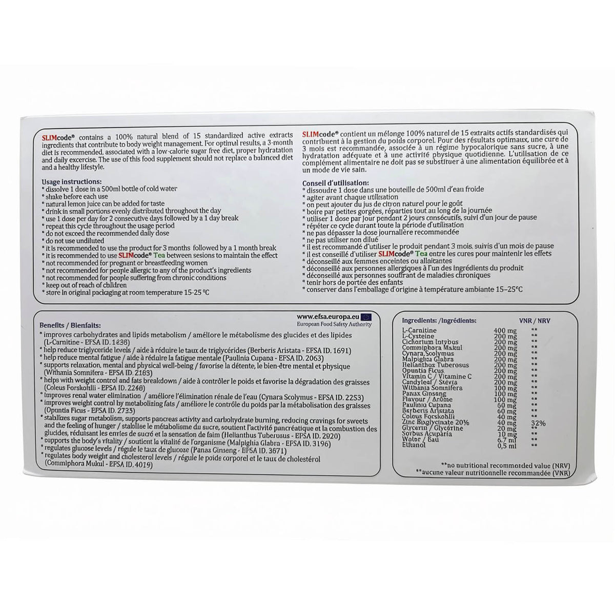 Fiole de slabit, 20 fiole SLIMcode, 20x10 ml