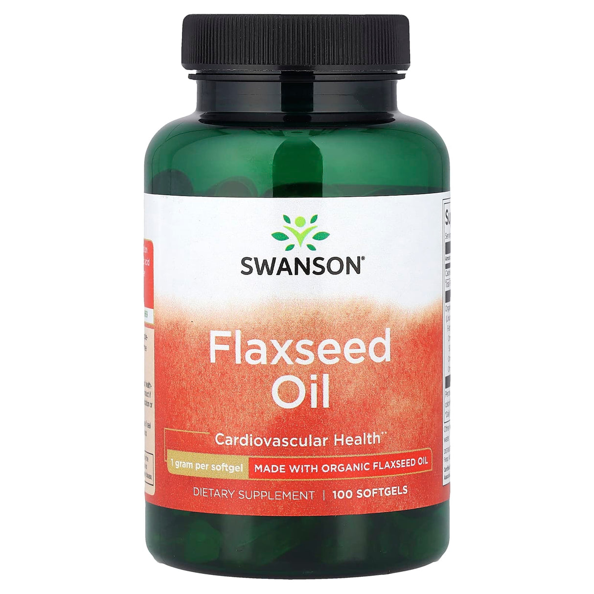 Flaxseed Oil Organic (Ulei Seminte de in), 1000mg, Swanson, 100 Softgels SWE001