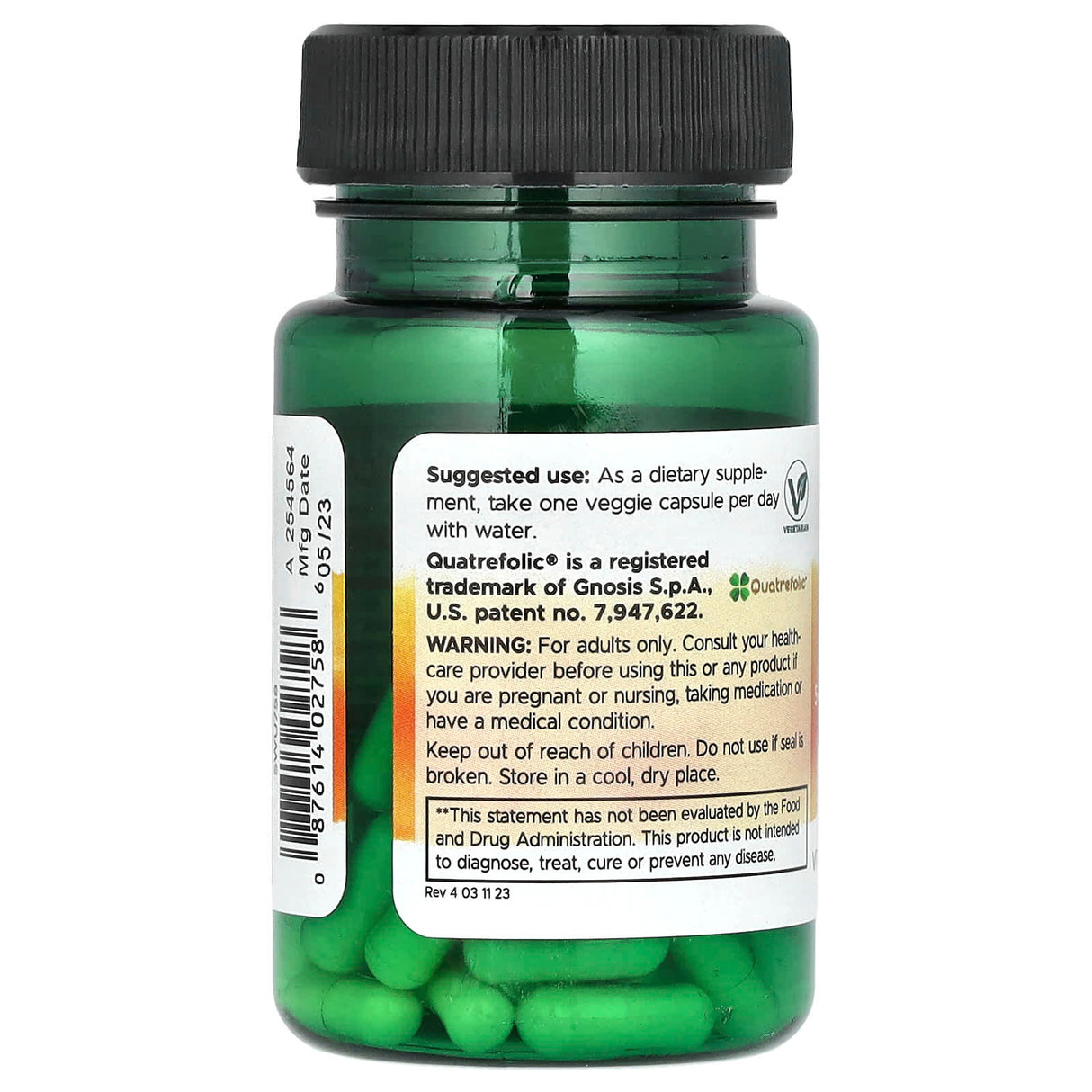 Folate (5-Methyltetrahydrofolic Acid), 680 mcg, Swanson, 30 capsule SWU758
