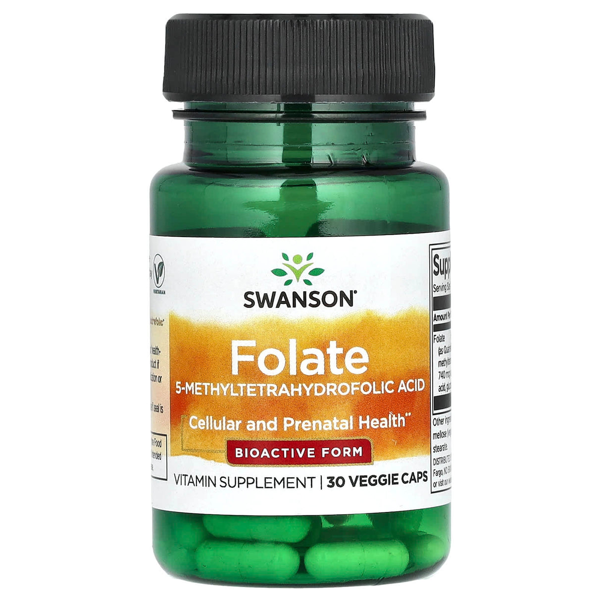 Folate (5-Methyltetrahydrofolic Acid), 680 mcg, Swanson, 30 capsule SWU758