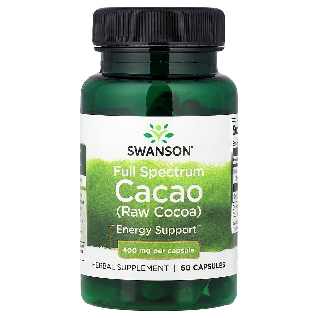 Full Spectrum Cacao (Raw Cocoa), 400 mg, Swanson, 60 capsule SW1257