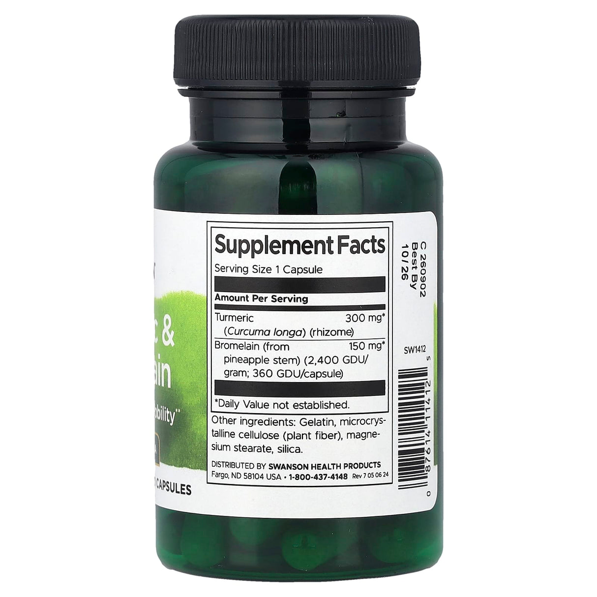 Full Spectrum Turmeric & Bromelain, Swanson, 60 capsule SW1412