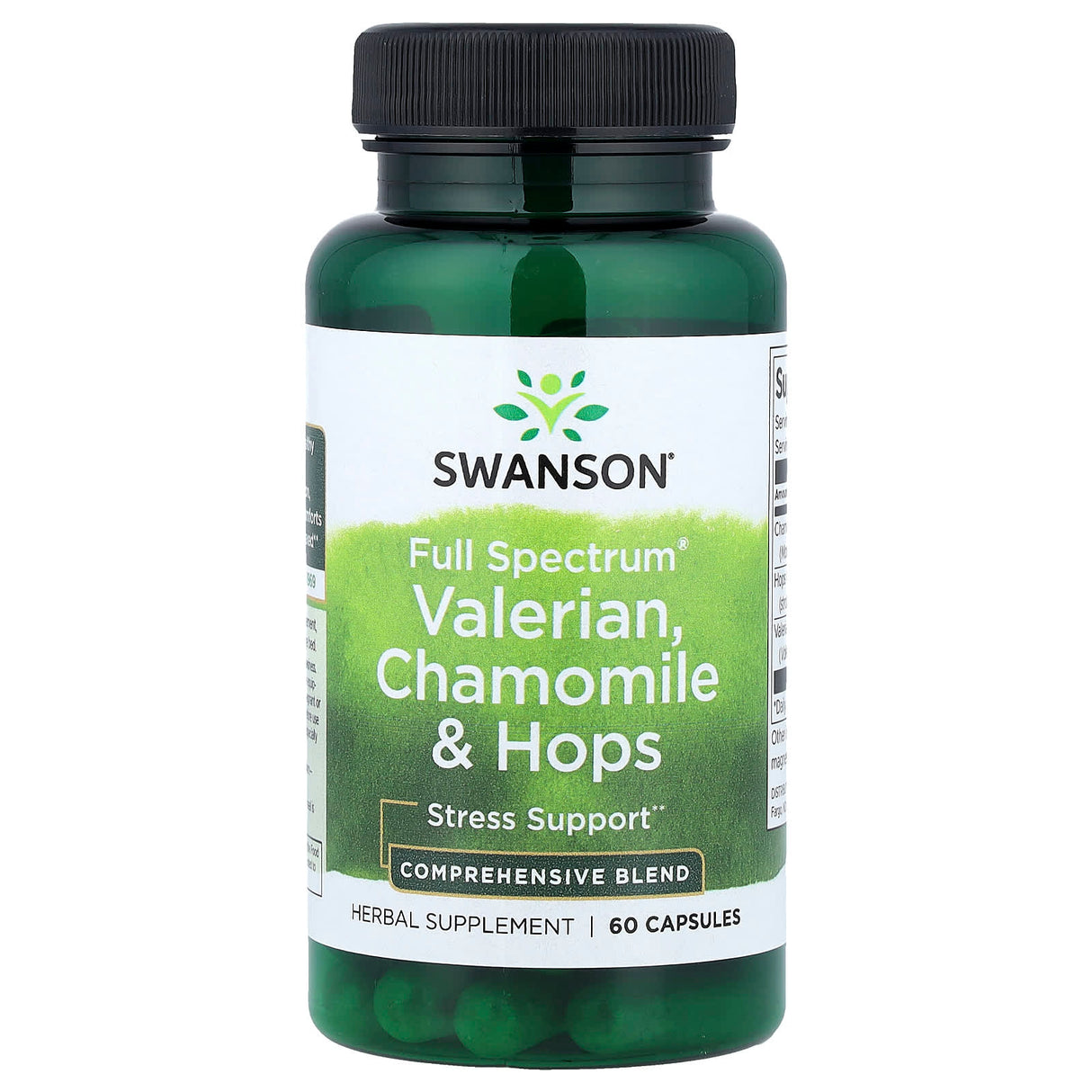 Full Spectrum Valeriana, Mușețel și Hamei, Swanson, 60 capsule SW1665