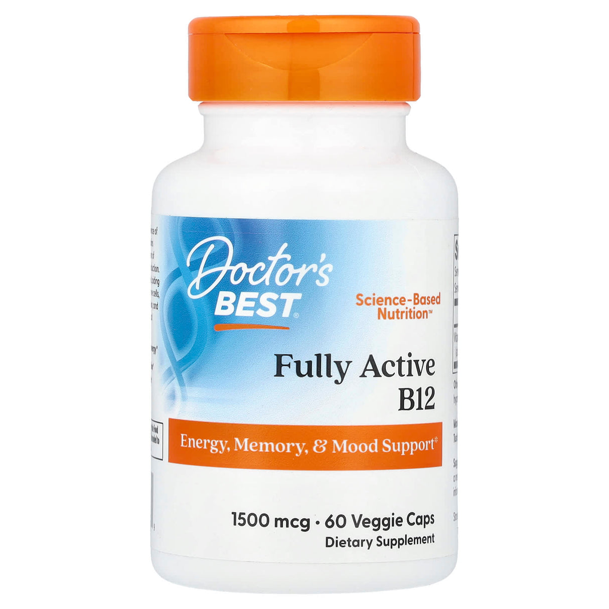 Fully Active B12 (MetilCobalamina) 1500 mcg, Doctor's Best, 60 capsule