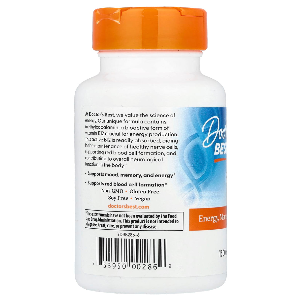 Fully Active B12 (MetilCobalamina) 1500 mcg, Doctor's Best, 60 capsule