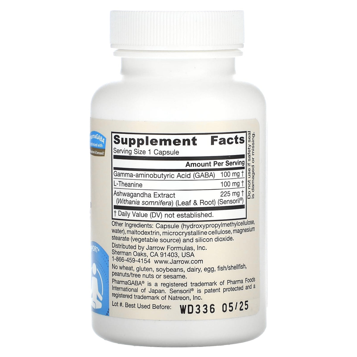 GABA Soothe, Ashwagandha si Theanine, Jarrow Formulas, 30 capsule
